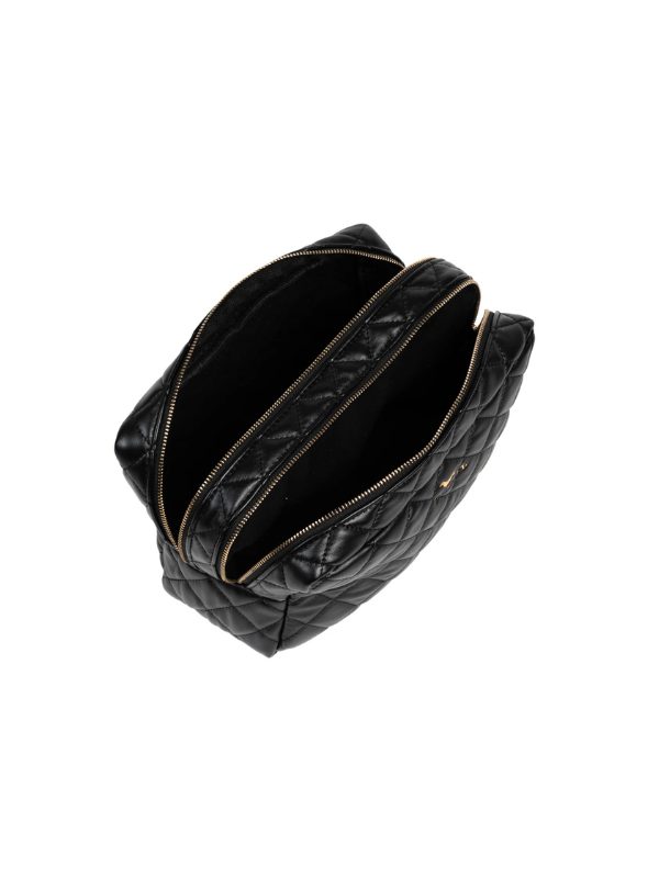 Black Quilted 2-Way Toiletry Bag By Scout