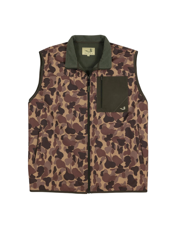 Pamlico Layering Vest in Frogskin Camo By Dixie Decoy