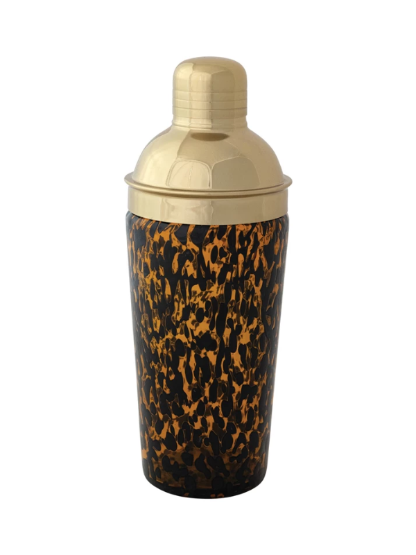 20 oz. Tortoise Shell Cocktail Shaker w/ Stainless Steel Top