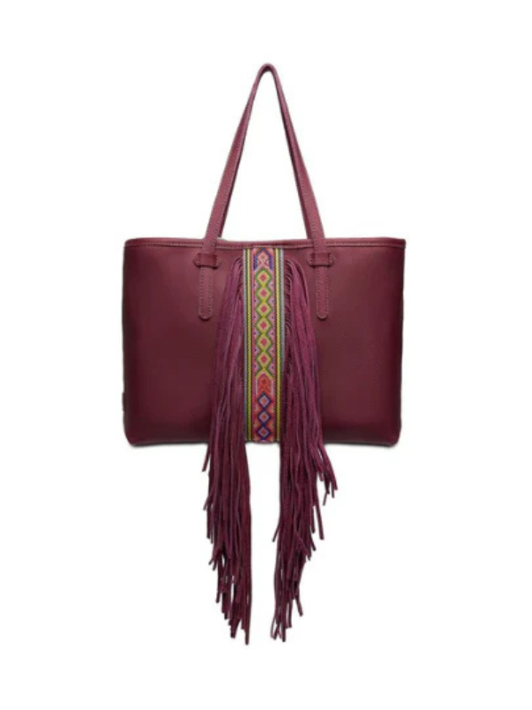 Breezy Fringe Handbag in Plum by Consuela