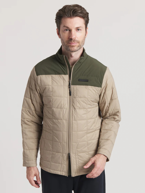 Falcon Hill Quilted Jacket in Khaki By Southern Marsh