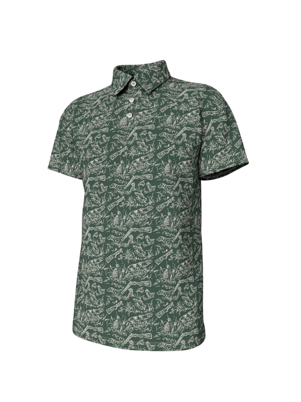 Pointer Pattern Performance Polo in Duck Green By Southern Point Co.