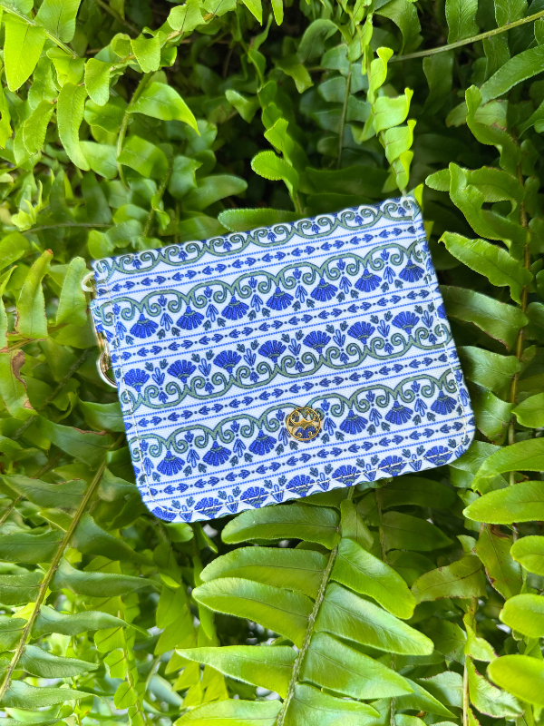 Navy Floral Foulard ID Wallet