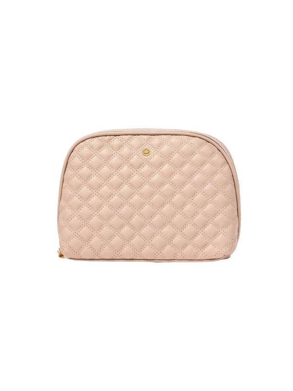 Large Quilted Essential Pouch in Tan