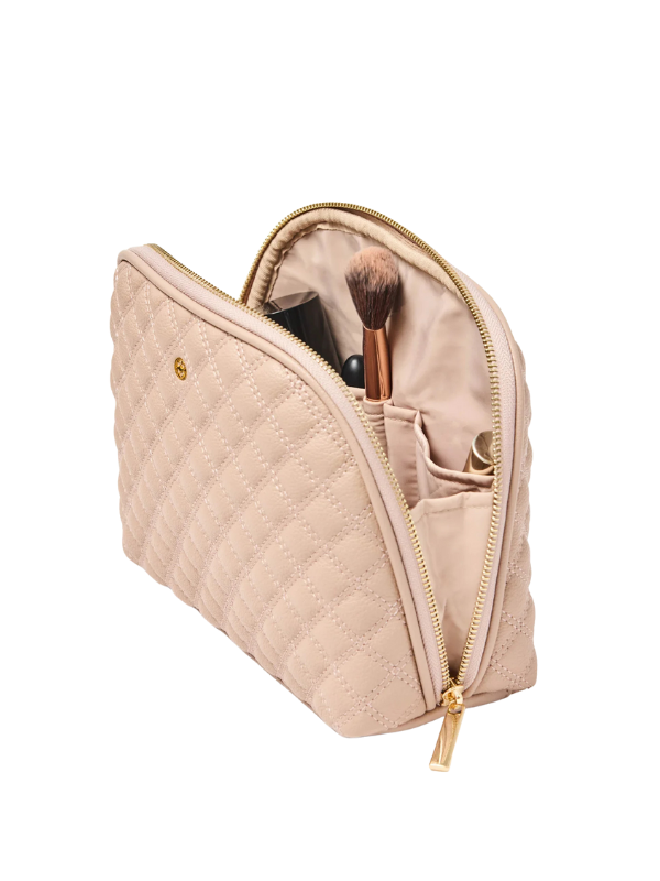 Large Quilted Essential Pouch in Tan