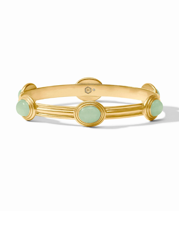 Portofino Stone Gold Bangle in Aqua Jade by Julie Vos
