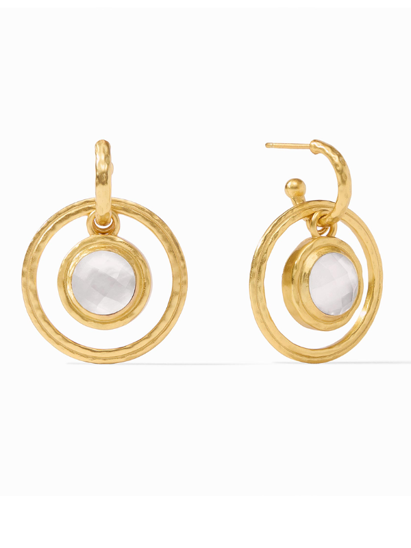 Iridescent Clear Astor 6-in-1 Charm Earrings by Julie Vos