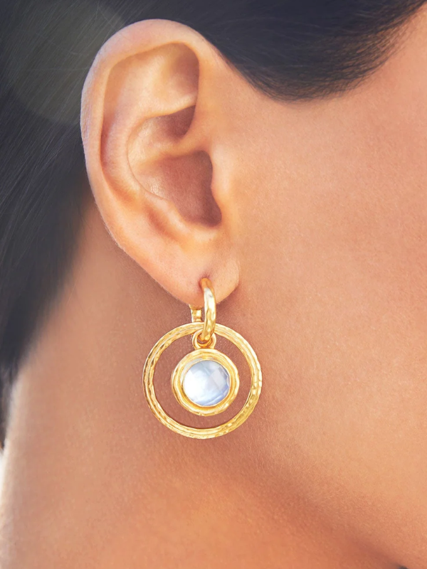 Iridescent Clear Astor 6-in-1 Charm Earrings by Julie Vos