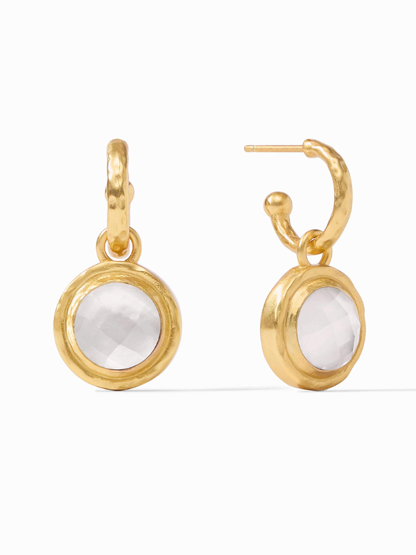 Iridescent Clear Astor 6-in-1 Charm Earrings by Julie Vos