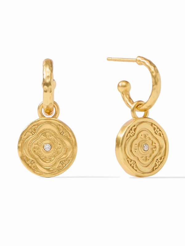 Iridescent Clear Astor 6-in-1 Charm Earrings by Julie Vos