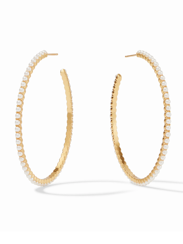 Pearl Juliet Gold Hoops by Julie Vos