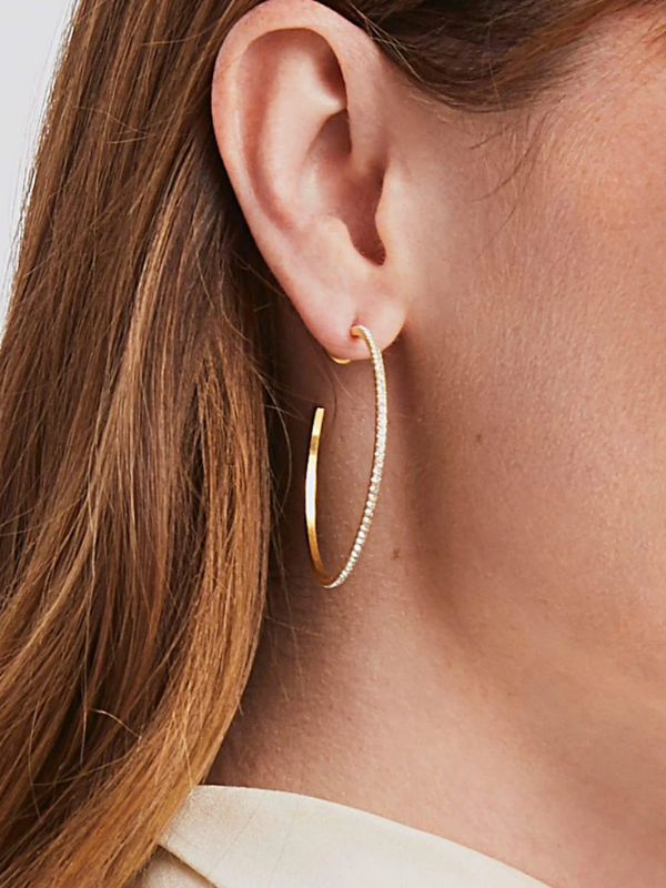 Cubic Zirconia Windsor Gold Hoop by Julie Vos