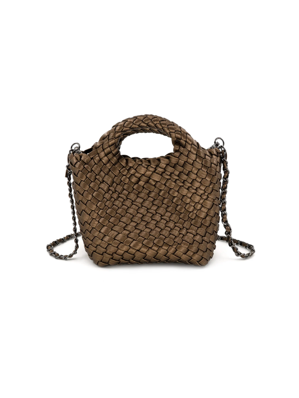 The Evelyn Braided Clutch in Bronze