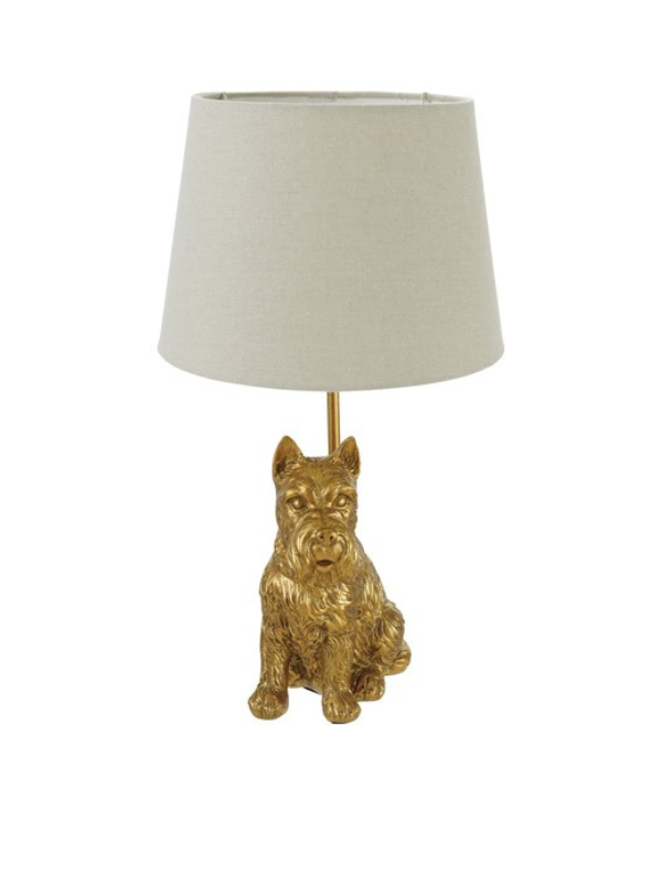 Resin Scottie Shaped Table Lamp