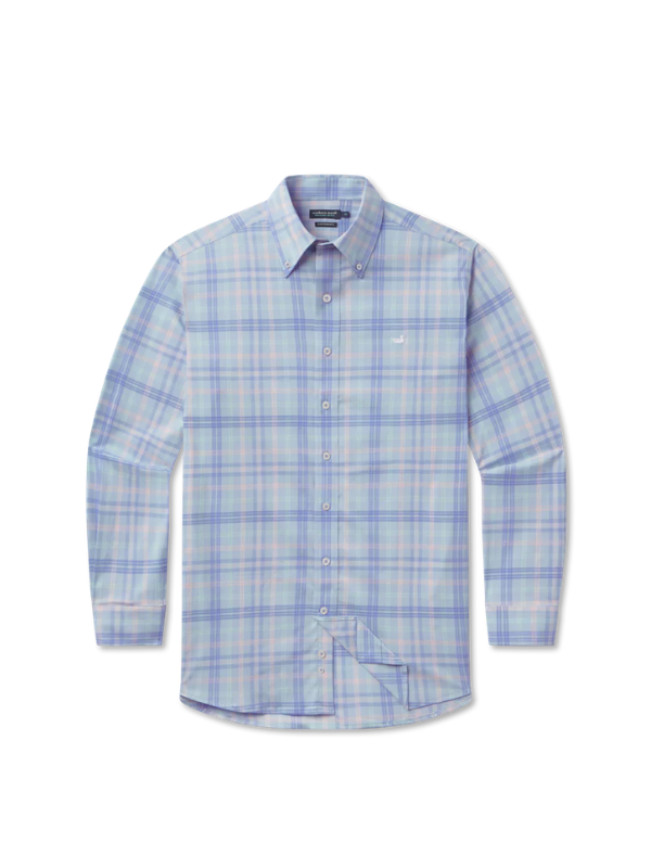 Barnstable Lines Performance Dress Shirt In Light Blue & Lilac By Southern Marsh