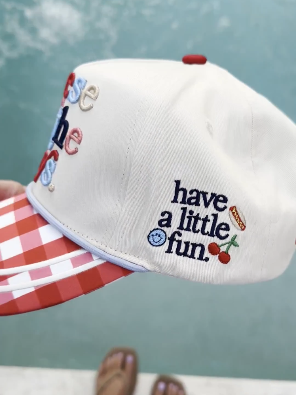 These Are The Days Red Buffalo Check Trucker Hat