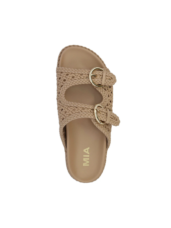 The Trendy Nude Woven Slide