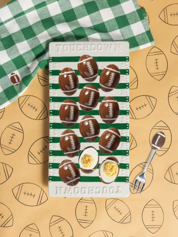 Football Field Deviled Egg Tray Set By Mudpie