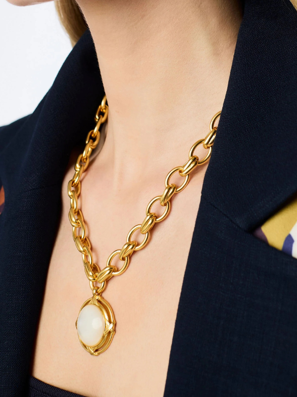 Essex Statement Necklace in Mother Of Pearl By Julie Vos