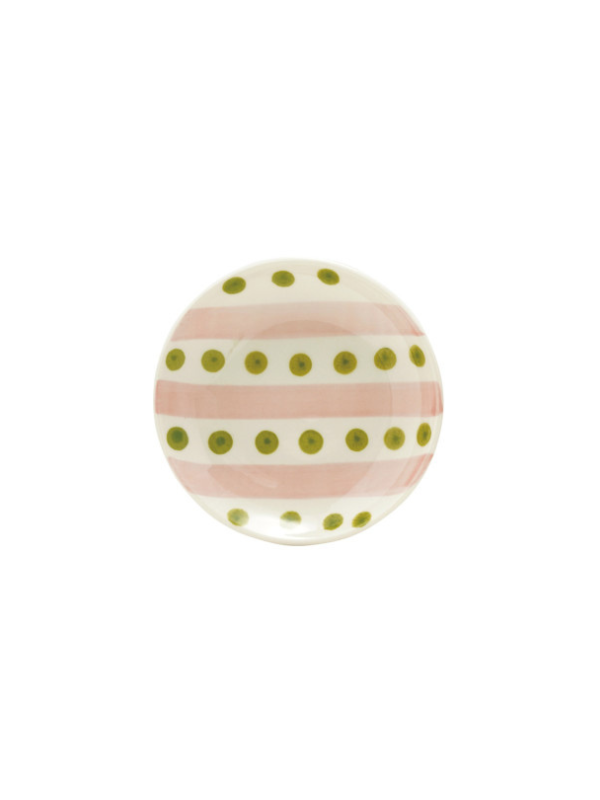 Hand-Painted Stoneware Striped Dish- 4 Styles