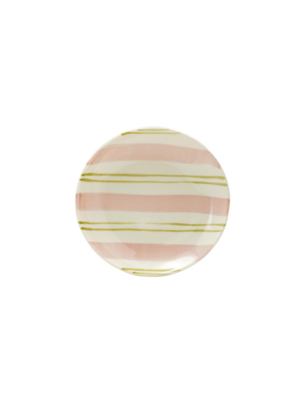 Hand-Painted Stoneware Striped Dish- 4 Styles