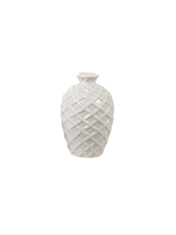 Stoneware Basket Weave Vase