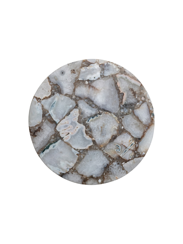 Agate Lazy Susan With Mango Wood Base