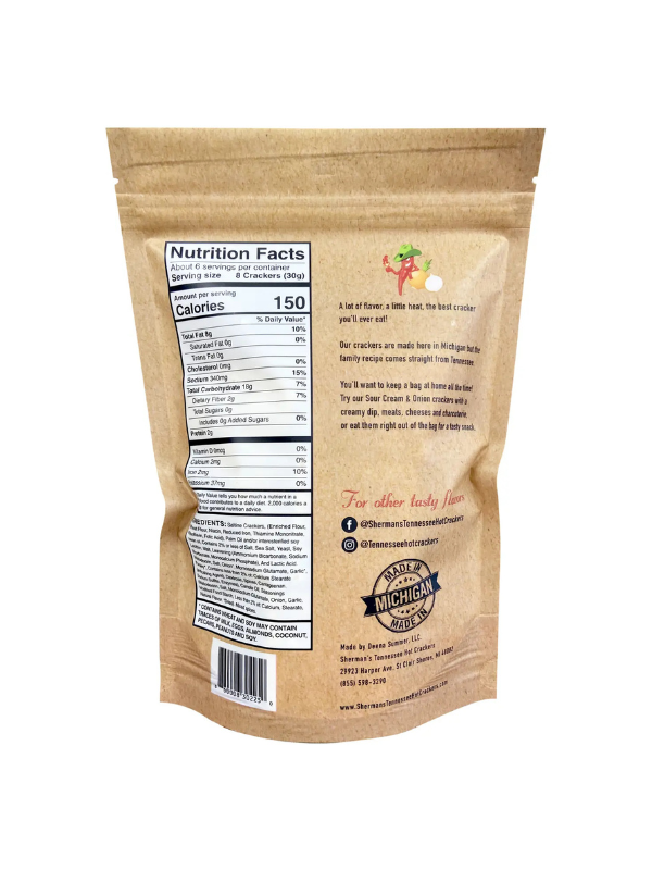 Sherman's Tennessee Hot Crackers, Sour Cream & Onion Flavor