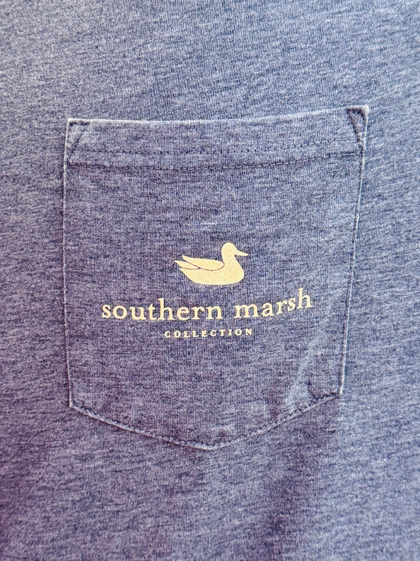 Decoy In Position -SEAWASH Vintage Duck Tee in Washed Navy by Southern Marsh