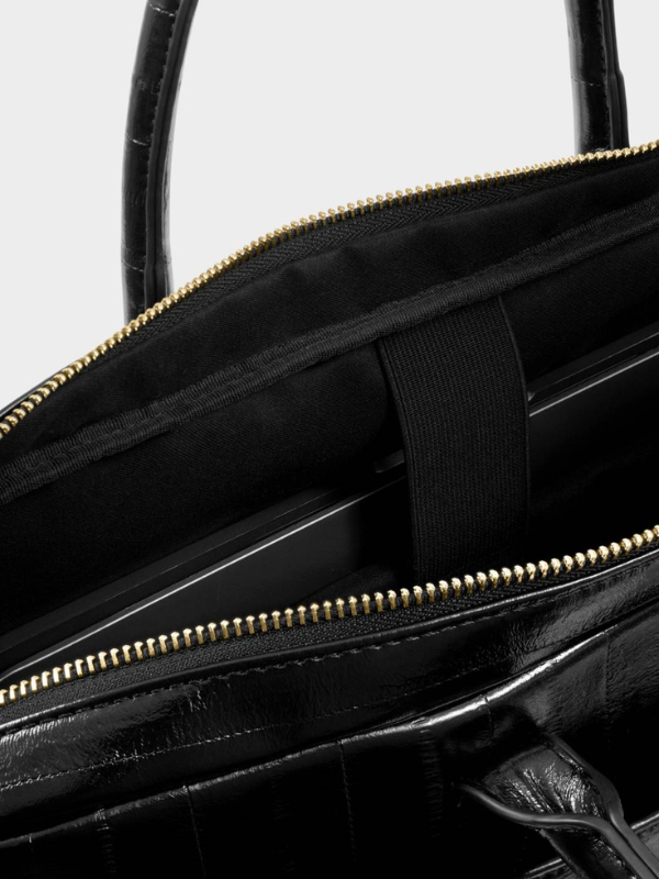 City Laptop Bag in Black Eel By Katie Loxton