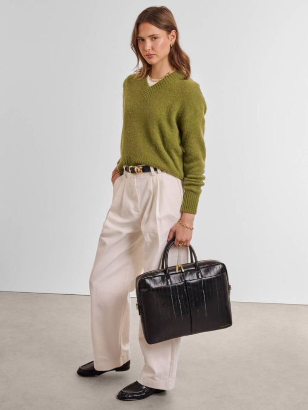 City Laptop Bag in Black Eel By Katie Loxton