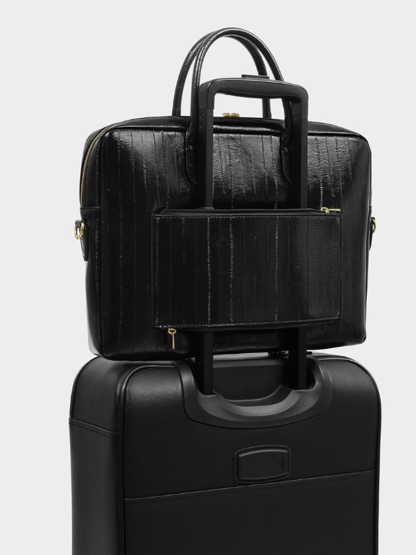City Laptop Bag in Black Eel By Katie Loxton