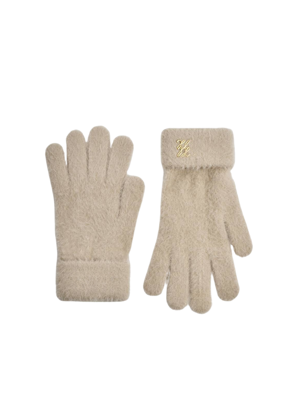 Taupe Soft Knitted Gloves In Gift Box By Katie Loxton