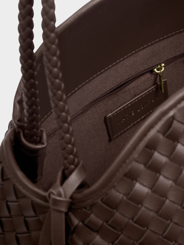 Nova Hand Woven Large Shoulder Bag in Chocolate By Katie Loxton