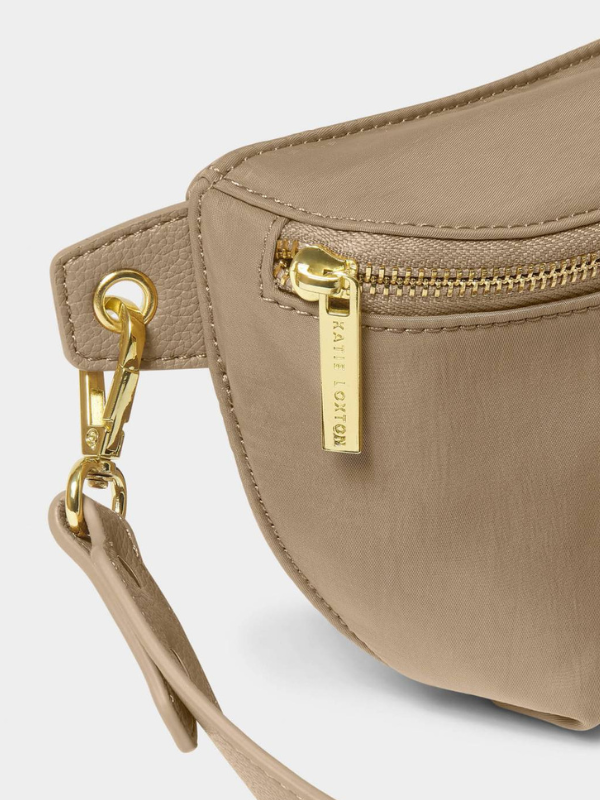 Nylon-Luxe Belt Bag in Taupe By Katie Loxton