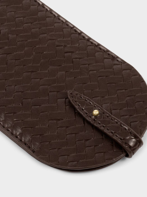 Woven Glasses Sleeve in Chocolate By Katie Loxton