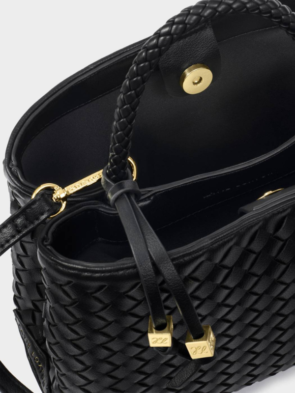 Nova Hand Woven Top Handle Bag in Black By Katie Loxton