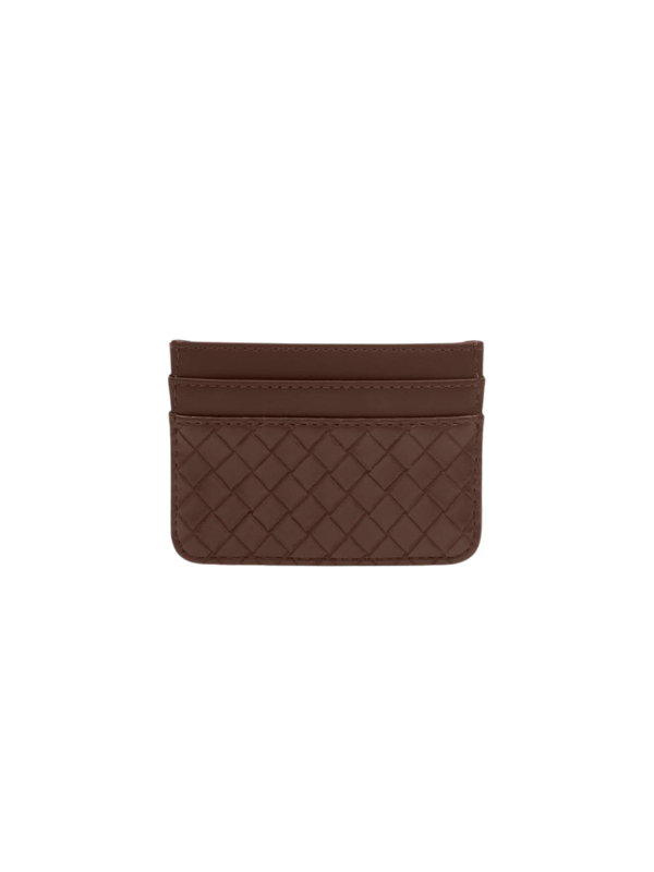 Nova Woven Texture Card Holder in Chocolate By Katie Loxton