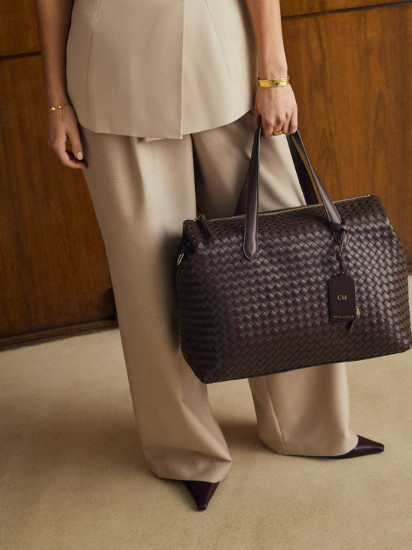 Milan Hand Woven Cabin Bag in Chocolate By Katie Loxton