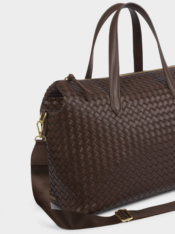 Milan Hand Woven Cabin Bag in Chocolate By Katie Loxton