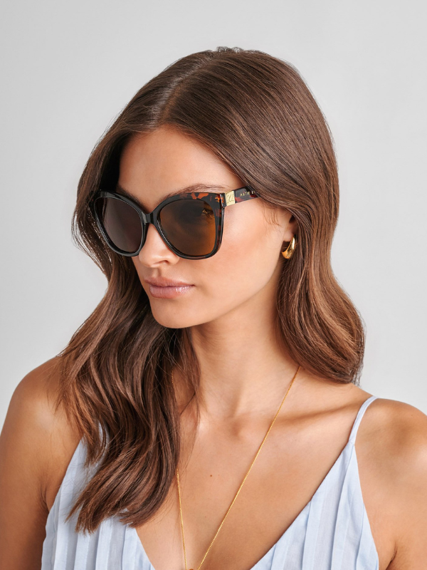 Tortoiseshell Mykonos Oversized Cat-Eye Sunglasses By Katie Loxton