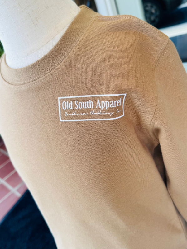 YOUTH-Stars, Stripes & Camo-Crewneck Sweatshirt in Coyote Brown By Old South