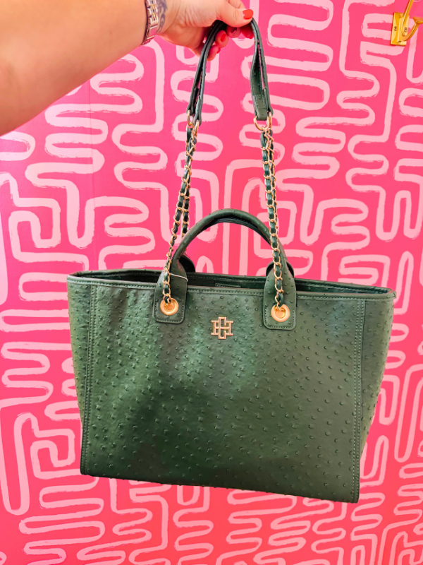 The Missy Tote in Hunter Green EO