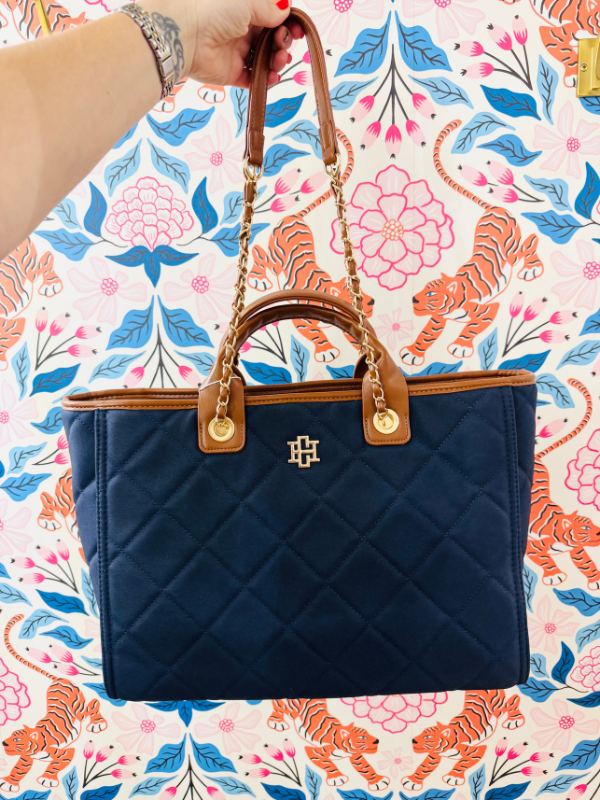 The Missy Tote Large Diamond in Navy