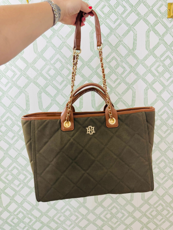 The Missy Tote Large Diamond in Olive