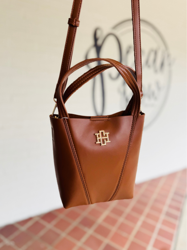 The Banks Mini Bucket Bag in Saddle Brown