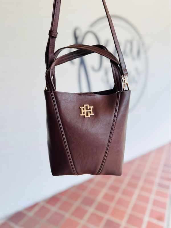 The Banks Mini Bucket Bag in Dark Chocolate