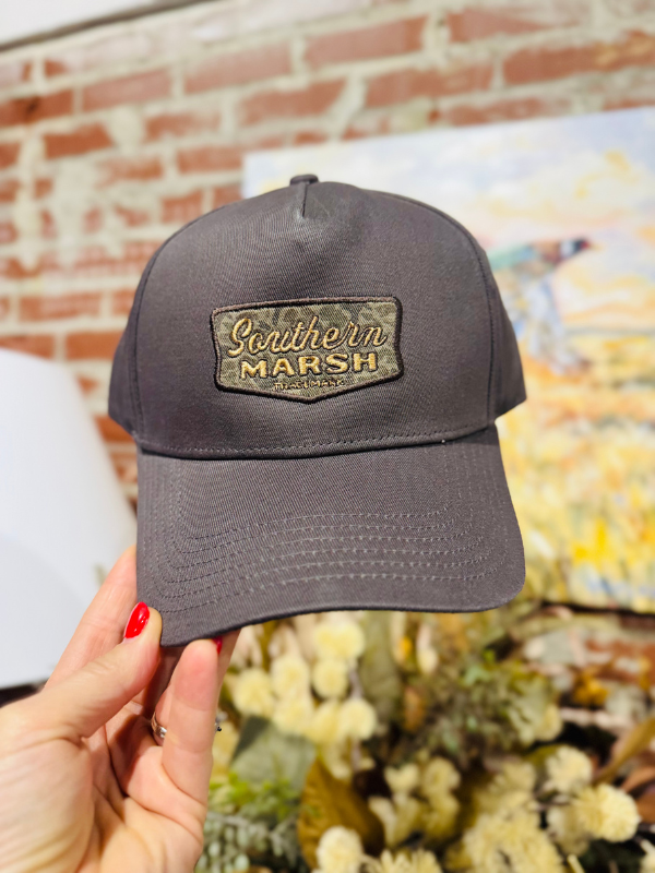Classic Twill Hat-Camo Shield in Iron Gray By Southern Marsh