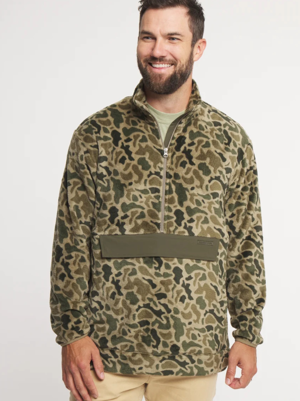 Wadsworth Fleece in Retro Camo-Dark Olive By Southern Marsh