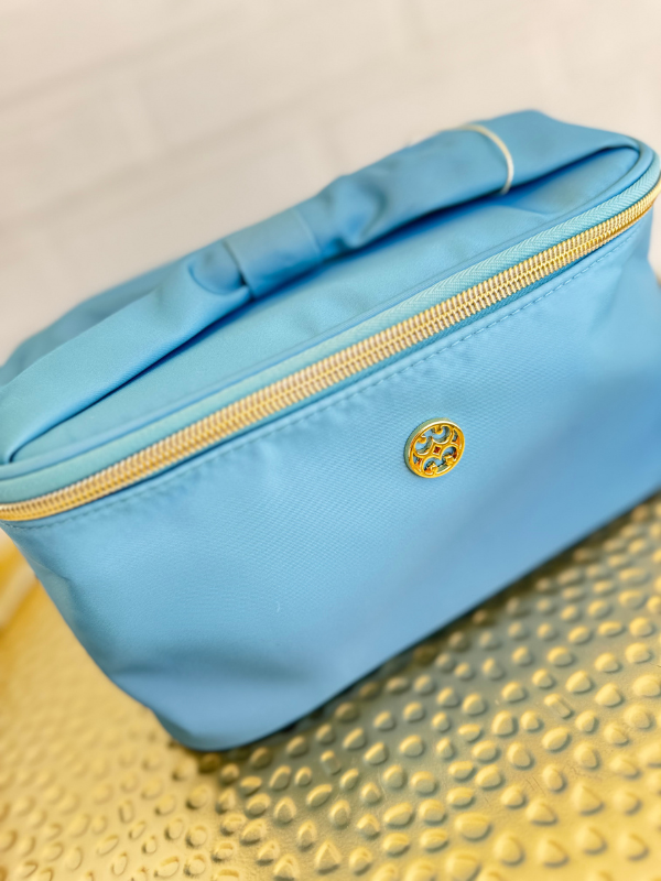 Kiss & Makeup Cosmetic Bag in Take Two Blue